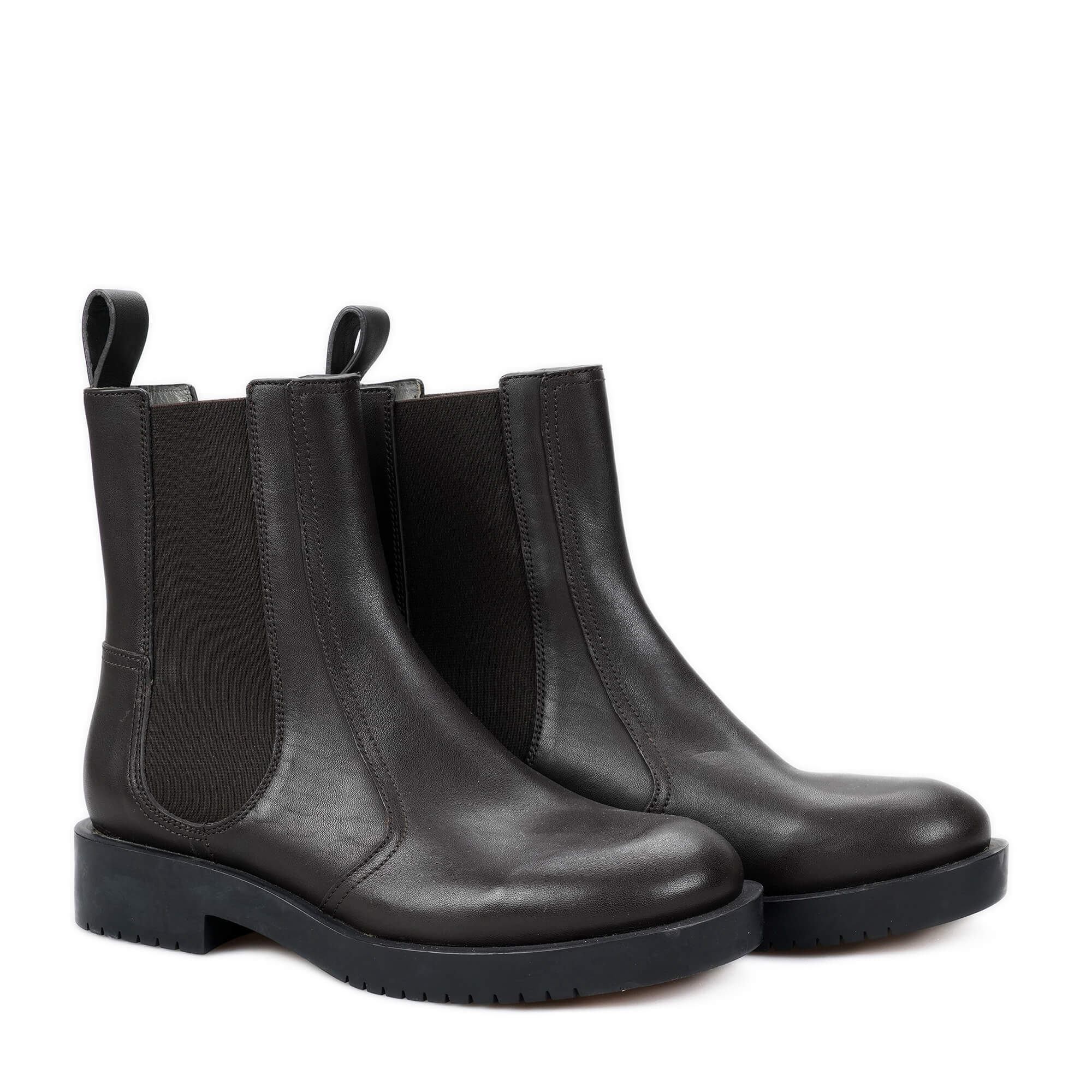 Jil Sander - Dark Chocolate Leather Ankle Boots